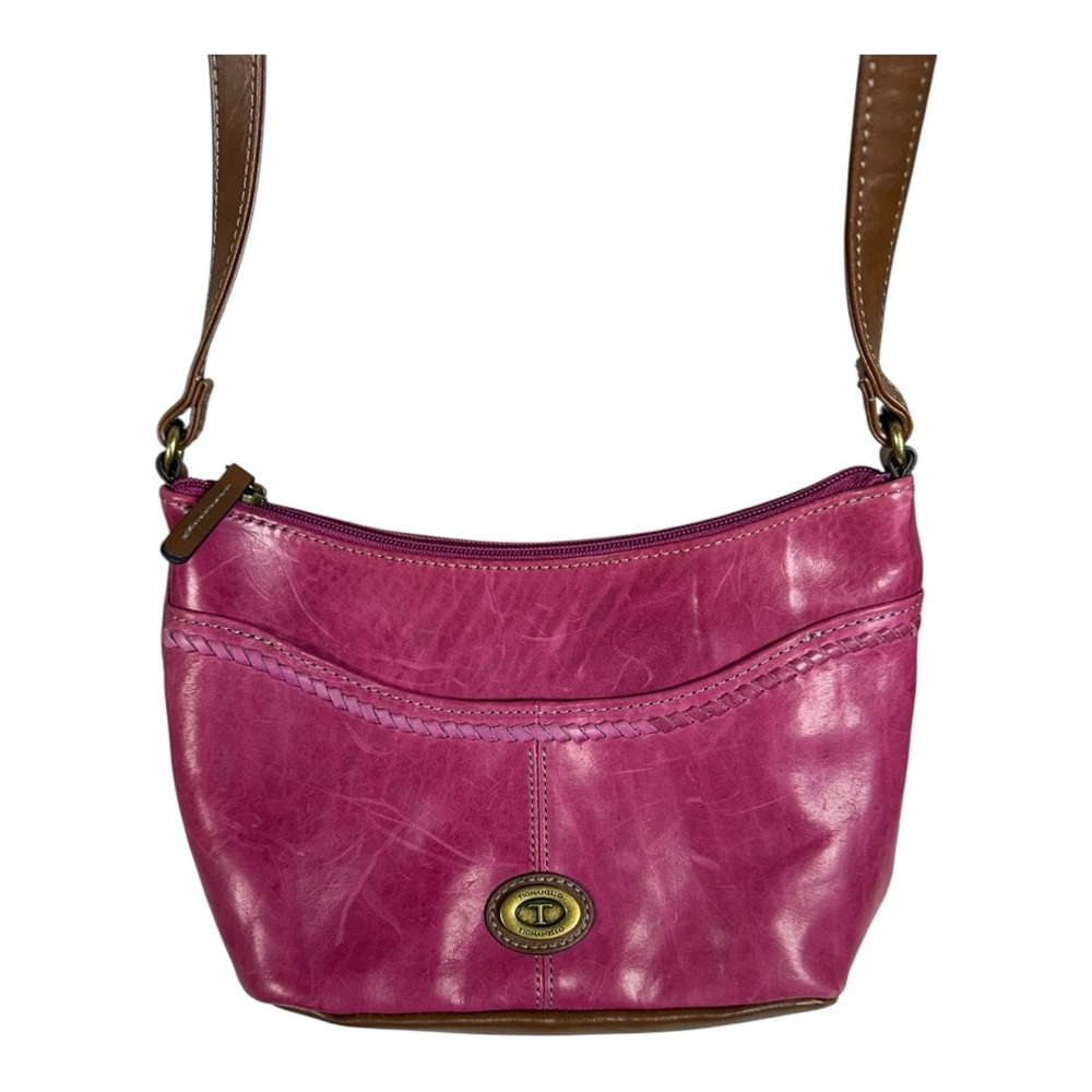 Dark Pink Leather Tignanello Bag‎